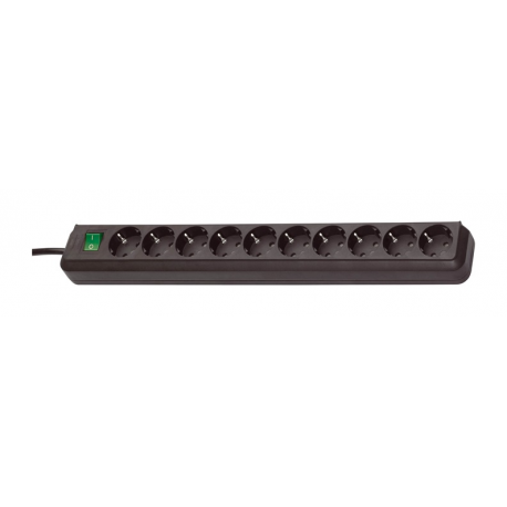 brennenstuhl Eco-Line - Power strip - output connectors: 10 - 3 m - black - 0