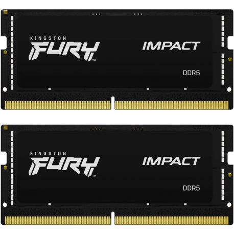 Kingston FURY Impact - DDR5 - kit - 32 GB: 2 x 16 GB - SO-DIMM 262-pin - 5600 MHz  /  PC5-44800 - CL40 - 1.1 V - unbuffered - on-die ECC - 0