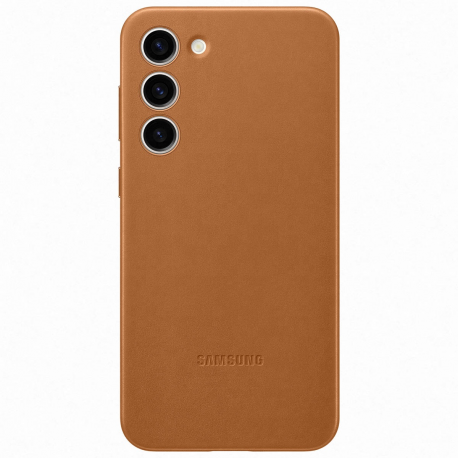 Samsung EF-VS916 - Back cover for mobile phone - genuine leather - camel - for Galaxy S23+ - 3