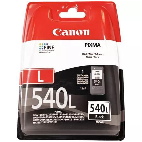 Canon PG-540L - 11 ml - L size - black - original - ink cartridge - for PIXMA MG3250, MG3550, MG3650, MG4250, MX395, MX455, MX475, MX525, MX535, TS5150, TS5151 - 0