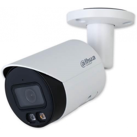 Dahua WizSense 2 Series DH-IPC-HFW2449S-S-IL - Network surveillance camera - bullet - outdoor - dustproof  /  waterproof - colour (Day&Night) - 4 MP - 2688 x 1520 - 720p, 1080p - M12 mount - fixed iris - fixed focal - audio - LAN 10 / 100 - MJPEG, H.264, H.265, H.265+, H.264+, H.264B, H.264H - DC 12 V  /  PoE - 0