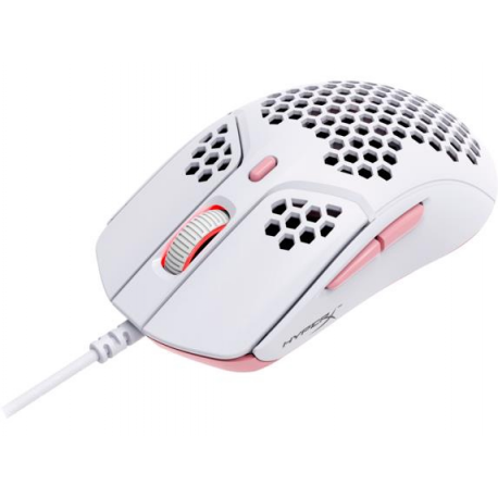 HyperX Pulsefire Haste - Mouse - optical - 6 buttons - wired - USB 2.0 - white / pink - for Xbox One, Xbox One S, Xbox One S All-Digital Edition, Xbox One X, Xbox Series S, Xbox Series X; Sony PlayStation 4, Sony PlayStation 5 - 4