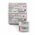 Zebra IQ Color 2000D - Adhesive - bright white, blue box / red box / red stripe - 101.6 x 50.8 mm 50 label(s) (1 roll(s) x 50) labels - for Zebra 110, 140, 220, Z4Mplus, Z6MPlus, ZM400, ZM600; Xi Series 140, 170; Z Series ZM600