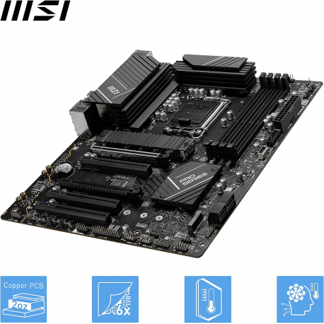 MSI PRO B760-P WIFI DDR4 - Motherboard - ATX - LGA1700 Socket - B760 Chipset - USB 3.2 Gen 1, USB 3.2 Gen 2, USB-C 3.2 Gen2, USB-C 3.2 Gen 1 - 2.5 Gigabit LAN, Bluetooth, Wi-Fi - HD Audio (8-channel) - 3
