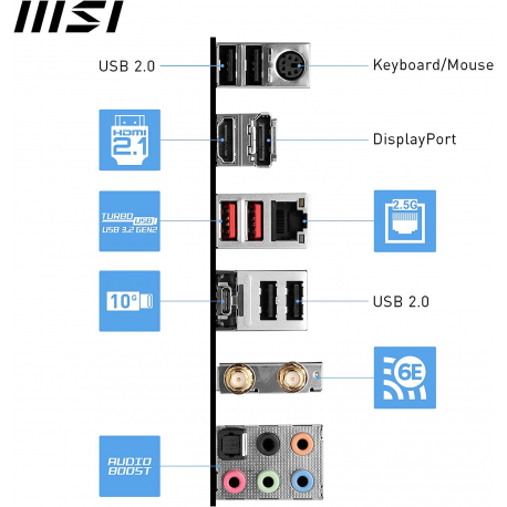 MSI PRO B760-P WIFI DDR4 - Motherboard - ATX - LGA1700 Socket - B760 Chipset - USB 3.2 Gen 1, USB 3.2 Gen 2, USB-C 3.2 Gen2, USB-C 3.2 Gen 1 - 2.5 Gigabit LAN, Bluetooth, Wi-Fi - HD Audio (8-channel) - 5