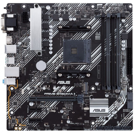 ASUS PRIME B450M-A II - Motherboard - micro ATX - Socket AM4 - AMD B450 Chipset - USB 3.2 Gen 1, USB 3.2 Gen 2 - Gigabit LAN - onboard graphics (CPU required) - HD Audio (8-channel) - 0