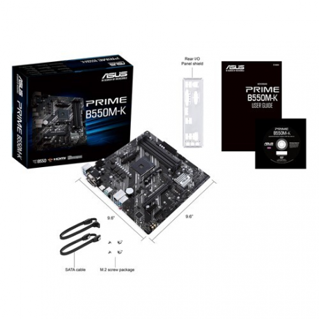 ASUS PRIME B550M-K - Motherboard - micro ATX - Socket AM4 - AMD B550 Chipset - USB 3.2 Gen 1, USB 3.2 Gen 2 - Gigabit LAN - onboard graphics (CPU required) - HD Audio (8-channel) - 9