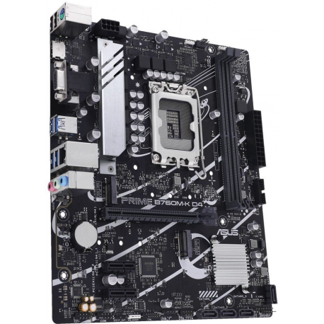 ASUS PRIME B760M-K D4 - Motherboard - micro ATX - LGA1700 Socket - B760 Chipset - USB 3.2 Gen 1 - 2.5 Gigabit LAN - onboard graphics (CPU required) - HD Audio (8-channel) - 2