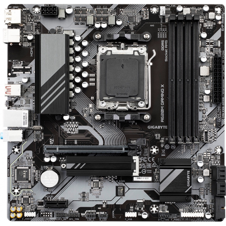Gigabyte A620M GAMING X - Motherboard - micro ATX - Socket AM5 - AMD A620 Chipset - USB 3.2 Gen 1, USB-C 3.2 Gen 2x2, USB-C 3.2 Gen 1 - Gigabit LAN - onboard graphics (CPU required) - HD Audio (8-channel) - 0