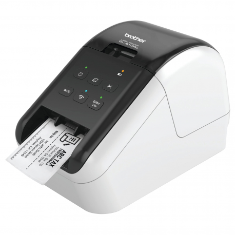 Brother QL-810Wc - Label printer - two-colour (monochrome) - direct thermal - Roll (6.2 cm) - 300 x 600 dpi - up to 110 labels / min - USB 2.0, Wi-Fi(n) - cutter - white, glossy black - 2