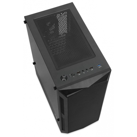 iBOX LUPUS 27 - Tower gaming - ATX - windowed side panel (tempered glass) - no power supply - black - USB/Audio - 1