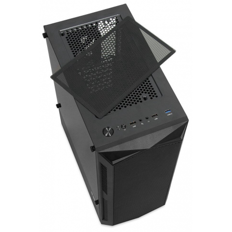 iBOX LUPUS 27 - Tower gaming - ATX - windowed side panel (tempered glass) - no power supply - black - USB/Audio - 2
