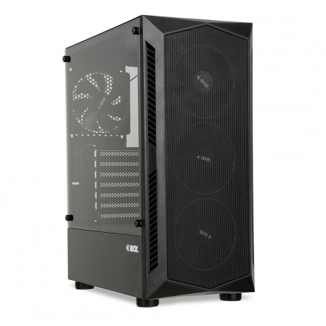 iBOX LUPUS 27 - Tower gaming - ATX - windowed side panel (tempered glass) - no power supply - black - USB/Audio - 9
