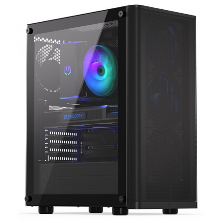 Endorfy Ventum 200 Air - Mid tower - ATX - windowed side panel (tempered glass) - no power supply (ATX) - black - USB / Audio - 0