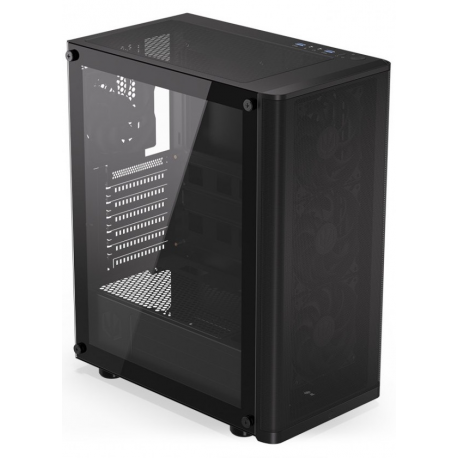Endorfy Ventum 200 Air - Mid tower - ATX - windowed side panel (tempered glass) - no power supply (ATX) - black - USB / Audio - 9