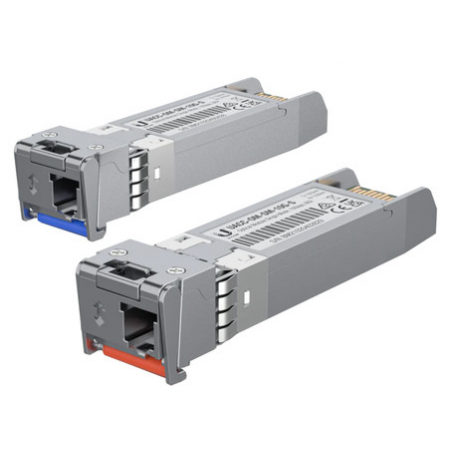 Ubiquiti UACC-OM-SM-10G-S-20 - SFP (mini-GBIC) transceiver module - 10 GigE - 10GBASE-BiDi - LC single-mode - up to 10 km - 1270 nm  /  1330 nm (pack of 20) - 4