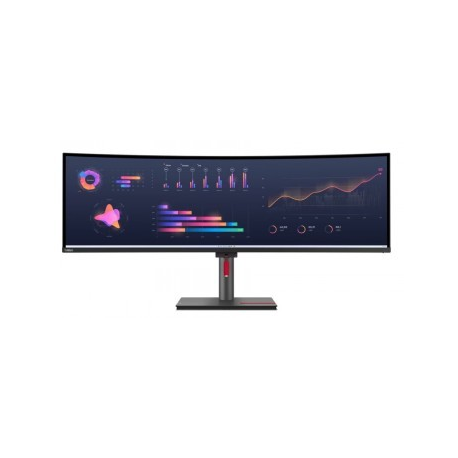 Lenovo ThinkVision P49w-30 - LED monitor - curved - 49" - 5120 x 1440 @ 60 Hz - IPS - 350 cd / m² - 2000:1 - DisplayHDR 10 - 4 ms - Thunderbolt 4, 2xHDMI, DisplayPort - speakers - raven black - 0