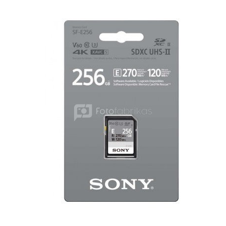 Sony SF-E Series SF-E256 - Flash memory card - 256 GB - UHS-II U3  /  Class10 - SDXC UHS-II - 1
