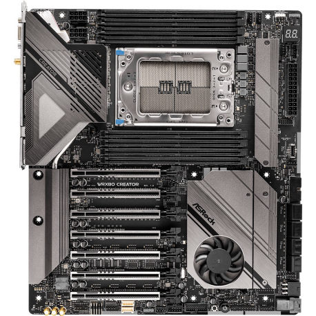 ASRock WRX80 Creator R2.0 - Motherboard - extended ATX - Socket sWRX8 - AMD WRX80 Chipset - USB 3.2 Gen 1, USB 3.2 Gen 2, USB4 - 10 Gigabit LAN, Bluetooth, Wi-Fi - onboard graphics - HD Audio (8-channel) - 0