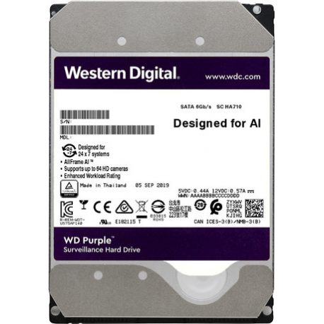 WD Purple Surveillance WD23PURZ - Hard drive - 2 TB - internal - 3.5" - SATA 6Gb / s - buffer: 64 MB - 1