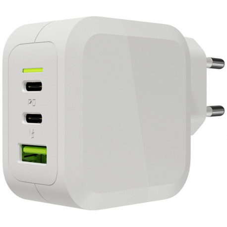 GREEN CELL charger PowerGaN 65W WHITE 2x USB-C PD - 0
