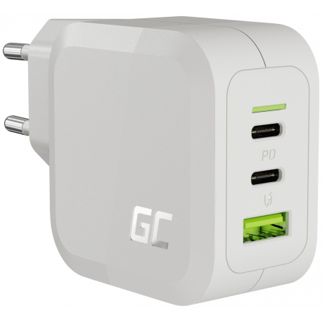 GREEN CELL charger PowerGaN 65W WHITE 2x USB-C PD - 1