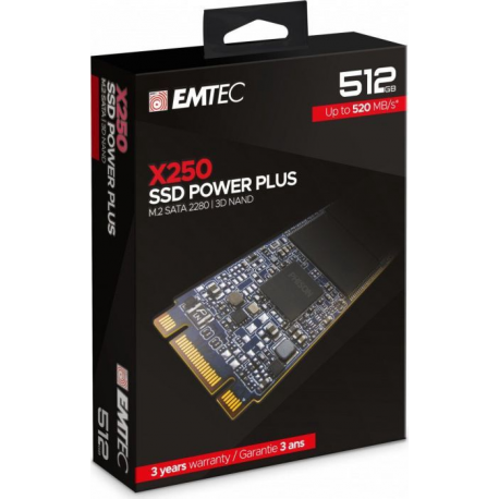 EMTEC SSD Power Plus X250 - SSD - 512 GB - internal - M.2 2280 - SATA 6Gb / s - 3