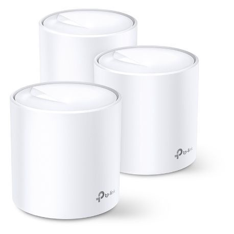 TP-Link Deco X60 - Wi-Fi system (3 routers) - GigE - 802.11a / b / g / n / ac / ax - Dual Band - 0