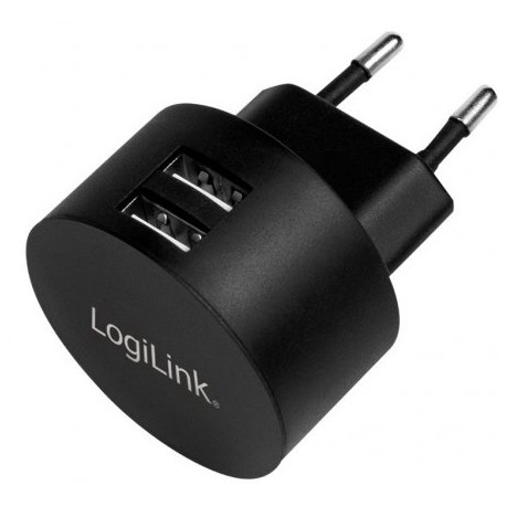 LogiLink 2-Port USB Wall Charger - Power adapter - 10.5 Watt - 2.1 A - 2 output connectors (USB) - Europe - 0