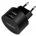 LogiLink 2-Port USB Wall Charger - Power adapter - 10.5 Watt - 2.1 A - 2 output connectors (USB) - Europe