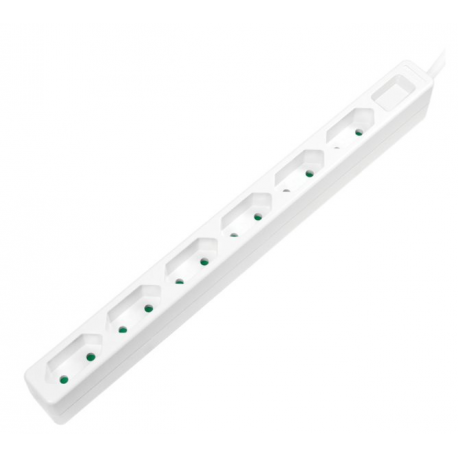 LogiLink - Slim - power strip - AC 250 V - 3400 Watt - output connectors: 6 (Europlug) - 1.5 m cord - white - 0