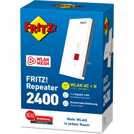 AVM FRITZ! Repeater 2400 - Wi-Fi range extender - Wi-Fi 5 - 2.4 GHz, 5 GHz - 5