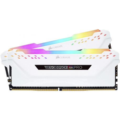 CORSAIR Vengeance RGB PRO - DDR4 - kit - 32 GB: 2 x 16 GB - DIMM 288-pin - 3200 MHz  /  PC4-25600 - CL16 - 1.35 V - unbuffered - non-ECC - white - 0