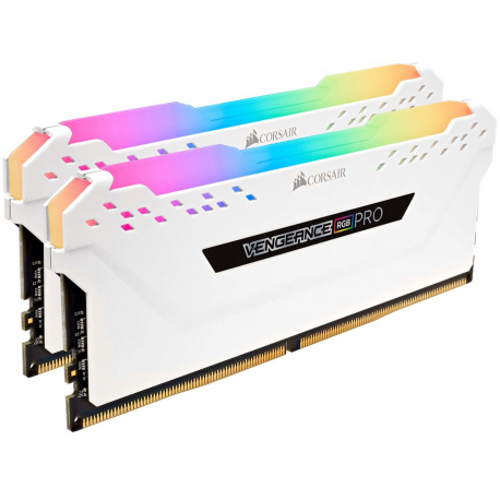 CORSAIR Vengeance RGB PRO - DDR4 - kit - 32 GB: 2 x 16 GB - DIMM 288-pin - 3200 MHz  /  PC4-25600 - CL16 - 1.35 V - unbuffered - non-ECC - white - 1