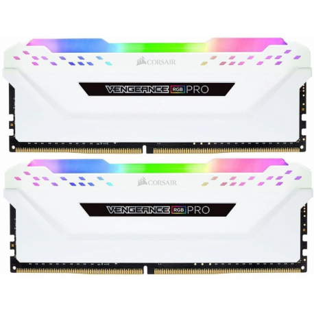 CORSAIR Vengeance RGB PRO - DDR4 - kit - 32 GB: 2 x 16 GB - DIMM 288-pin - 3200 MHz  /  PC4-25600 - CL16 - 1.35 V - unbuffered - non-ECC - white - 2