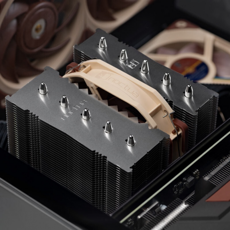 Noctua NH-D12L - Processor cooler - (for: LGA1156, LGA1155, LGA2011, LGA1150, LGA1151, LGA2011-3 (Square ILM), AM4, LGA2066, LGA1200, LGA2011-0, LGA1700, AM5) - copper base and heatpipes with aluminium cooling fins - 120 mm - 6