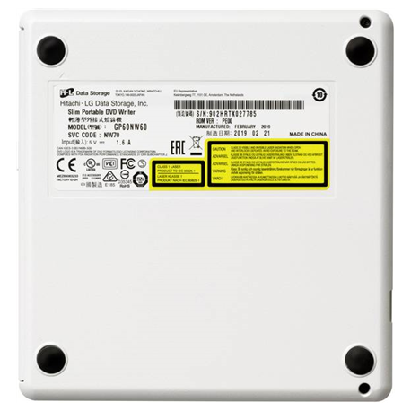 Hitachi-LG Data Storage GP60NW60 - Disk drive - DVD±RW (±R DL) / DVD-RAM - 8x - USB 2.0 - external - 3