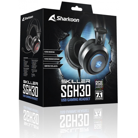 Sharkoon SKILLER SGH30 - Headset - full size - wired - USB - 5