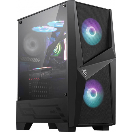 MSI MAG Forge 100R - Tower - ATX - windowed side panel (tempered glass) - no power supply (ATX) - USB / Audio - 0