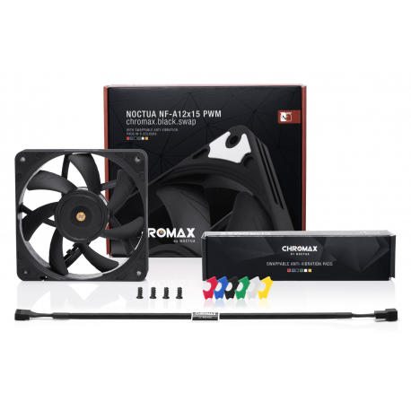 Noctua chromax NF-A12x15 PWM.black.swap - Case fan - 120 mm - black - 2