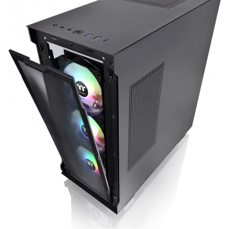 Thermaltake V Series V350 TG ARGB Air - Mid tower - ATX - windowed side panel (tempered glass) - no power supply (PS2) - black - USB / Audio - 3