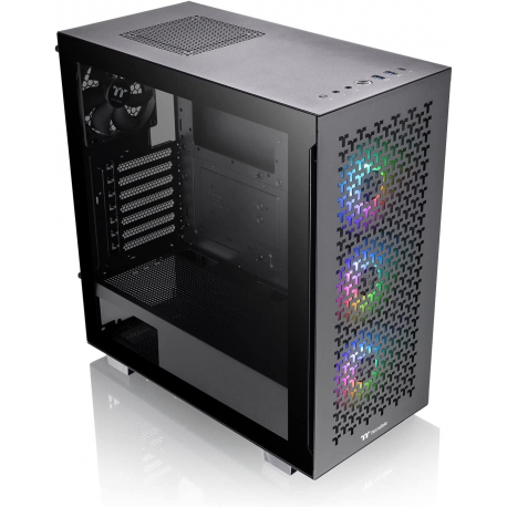 Thermaltake V Series V350 TG ARGB Air - Mid tower - ATX - windowed side panel (tempered glass) - no power supply (PS2) - black - USB / Audio - 6