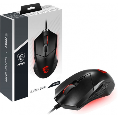 MSI Clutch GM08 - Mouse - right and left-handed - optical - 6 buttons - wired - USB - black - 9
