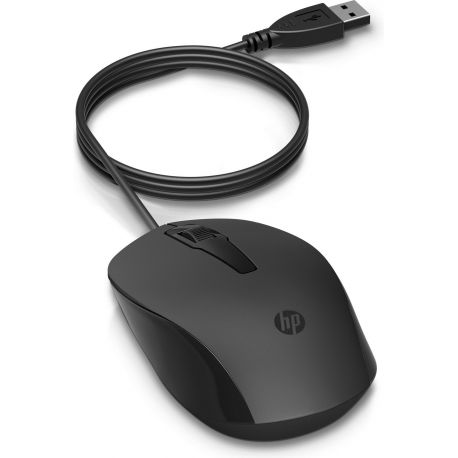 HP 150 - Mouse - right and left-handed - optical - wired - USB - black - for Victus by HP Laptop 16; Laptop 14, 15, 17; Pavilion Plus Laptop 14; Pavilion x360 Laptop - 1