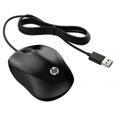 HP 1000 - Mouse - wired - USB - black - for Victus by HP Laptop 16; Pavilion Plus Laptop 14; Pavilion x360 Laptop - 0