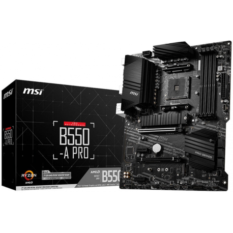 MSI B550-A PRO - Motherboard - ATX - Socket AM4 - AMD B550 Chipset - USB-C Gen2, USB-C Gen1, USB 3.2 Gen 1, USB 3.2 Gen 2 - Gigabit LAN - onboard graphics (CPU required) - HD Audio (8-channel) - 4