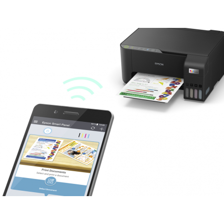 Epson EcoTank ET-2815 - Multifunction printer - colour - ink-jet - refillable - A4 (media) - up to 10 ppm (printing) - 100 sheets - USB, Wi-Fi - black - 9