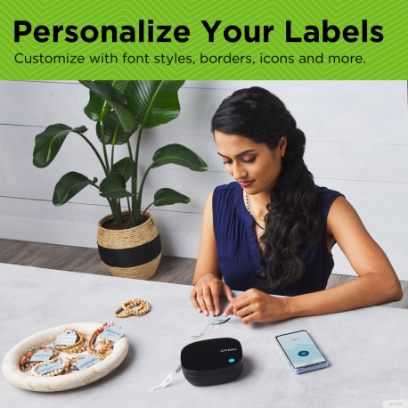 DYMO LetraTag 200B - Label printer - direct thermal - Roll (1.2 cm x 4 m) - 200 dpi - up to 7 mm / sec - Bluetooth - cutter - black - 6