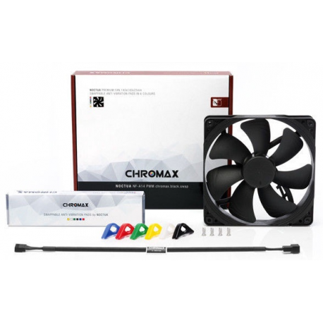 Noctua chromax NF-A14 PWM - Case fan - 140 mm - black - 4
