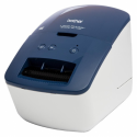 Brother QL-600B - Label printer - direct thermal - Roll (6.2 cm) - 300 x 300 dpi - up to 71 mm/sec - USB 2.0 - blue-white